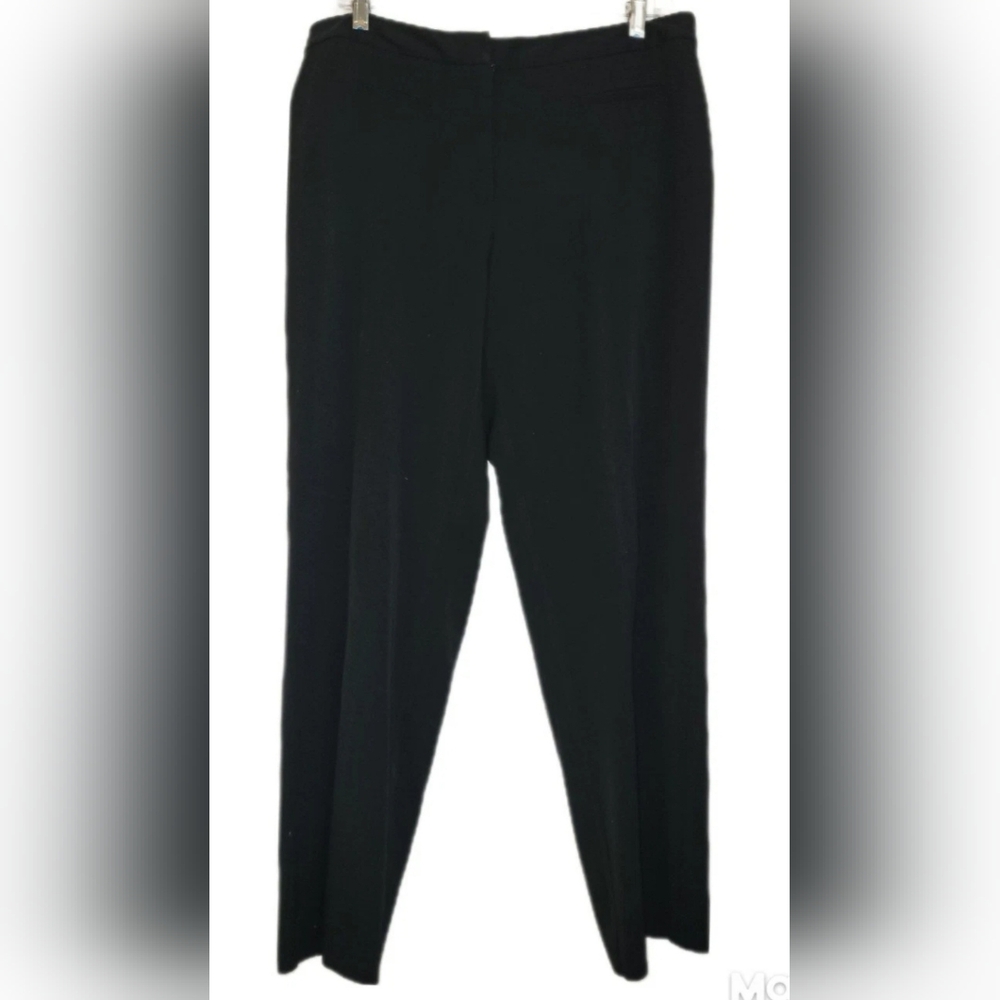 Briggs New York Black Dress Slacks Size 12 Petite Stretch Straight Leg